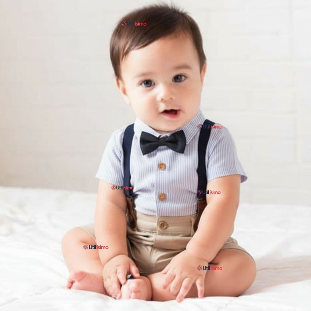 LB CHILE - Conjunto de Vestir con Tirantes Camisa Short Algodón Bebes