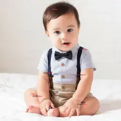 LB CHILE - Conjunto de Vestir con Tirantes Camisa Short Algodón Bebes