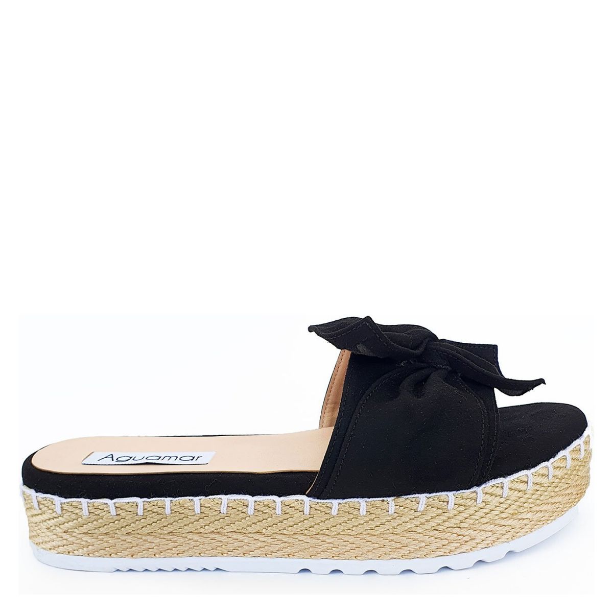 AGUAMAR - Sandalia mujer Lazo Baja Negra