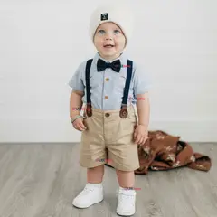 LB CHILE - Conjunto de Vestir con Tirantes Camisa Short Algodón Bebes