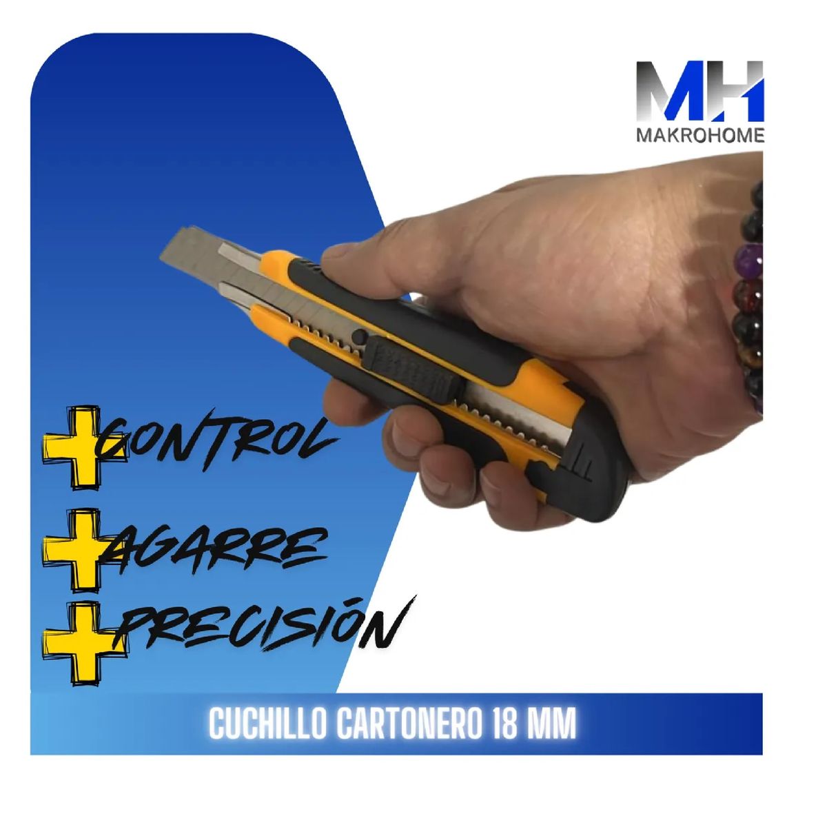 INOXCROM - Cuchillo Cartonero Exacto Cutter Cuter 18mm+5 Hojas Repuesto