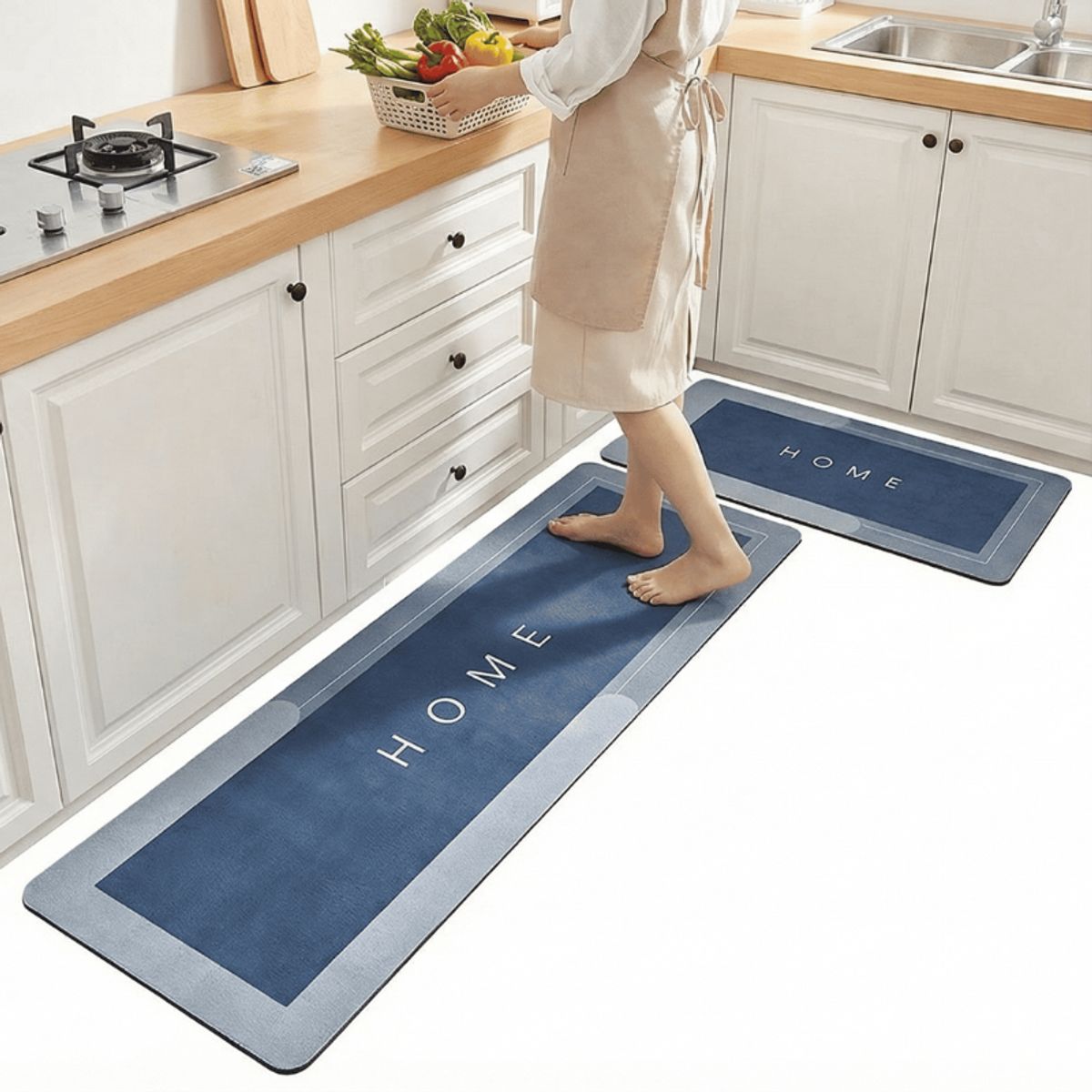 BELIDASHOP - Pack 2 Alfombras De Baño Antideslizantes Y Absorbentes Secado Rápido