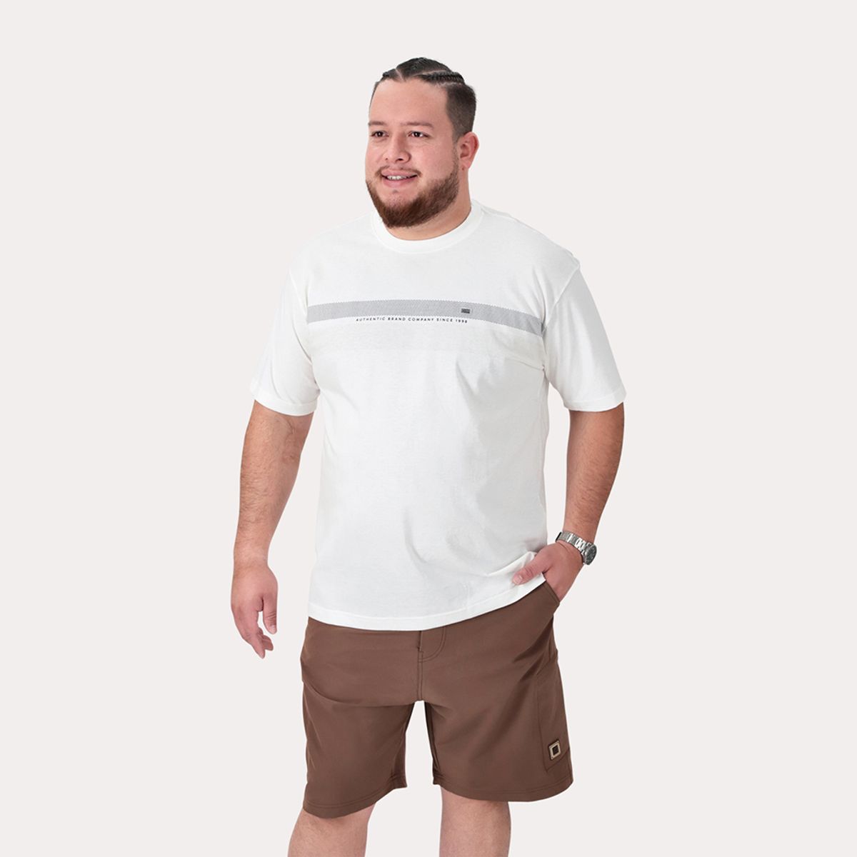 GANGSTER - Plus Polera MC Basica Latic Blanco Gangster
