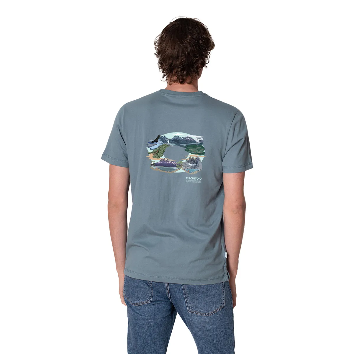 LENGA - Polera Hombre Algodón Orgánico Circuito O Las Torres UV Lenga