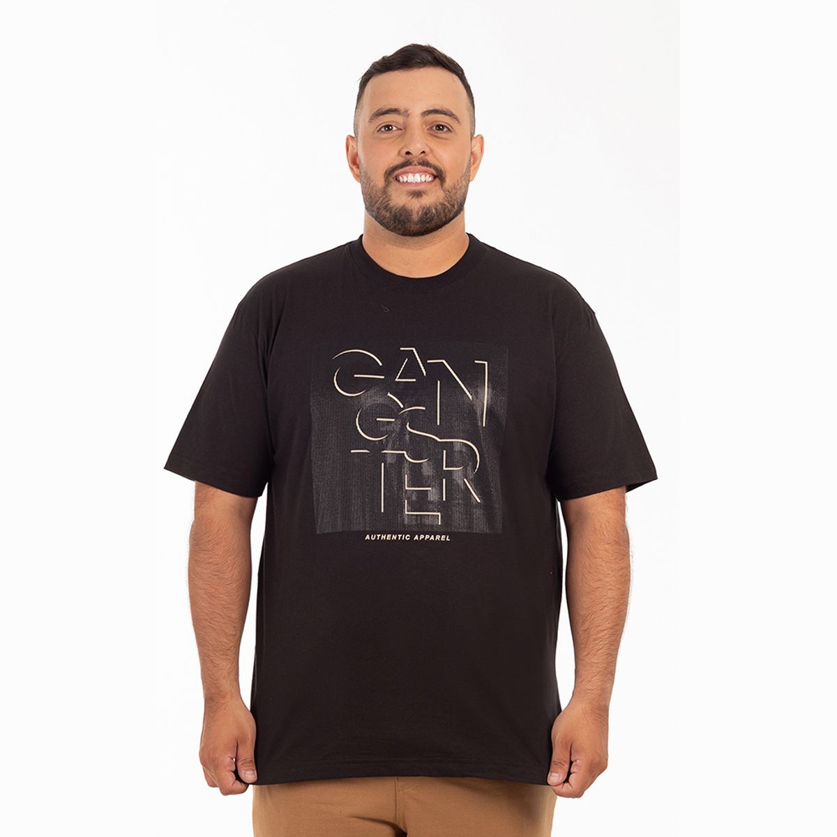 GANGSTER - Plus Polera MC Basica Pacific Negro Gangster