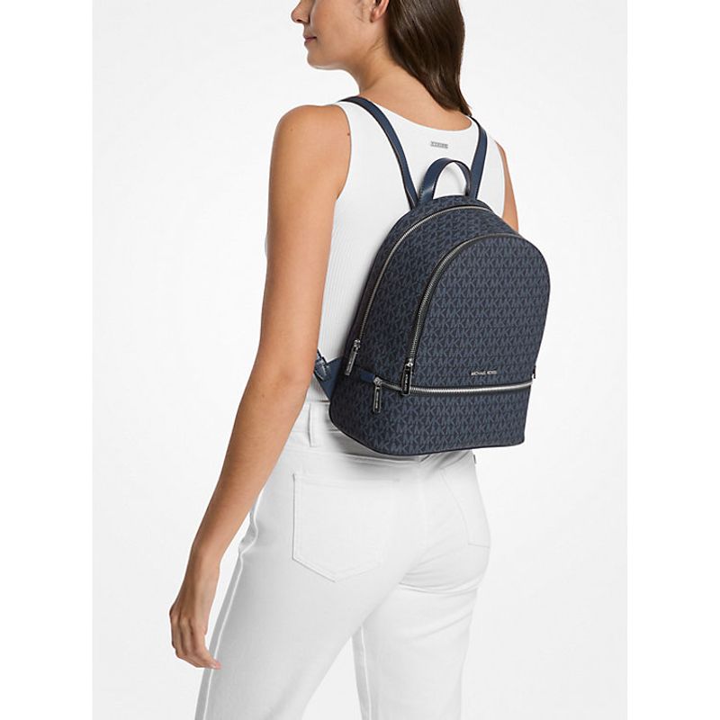 MICHAEL KORS - Mochila Michael Kors Rhea Mediana backpack monograma azul