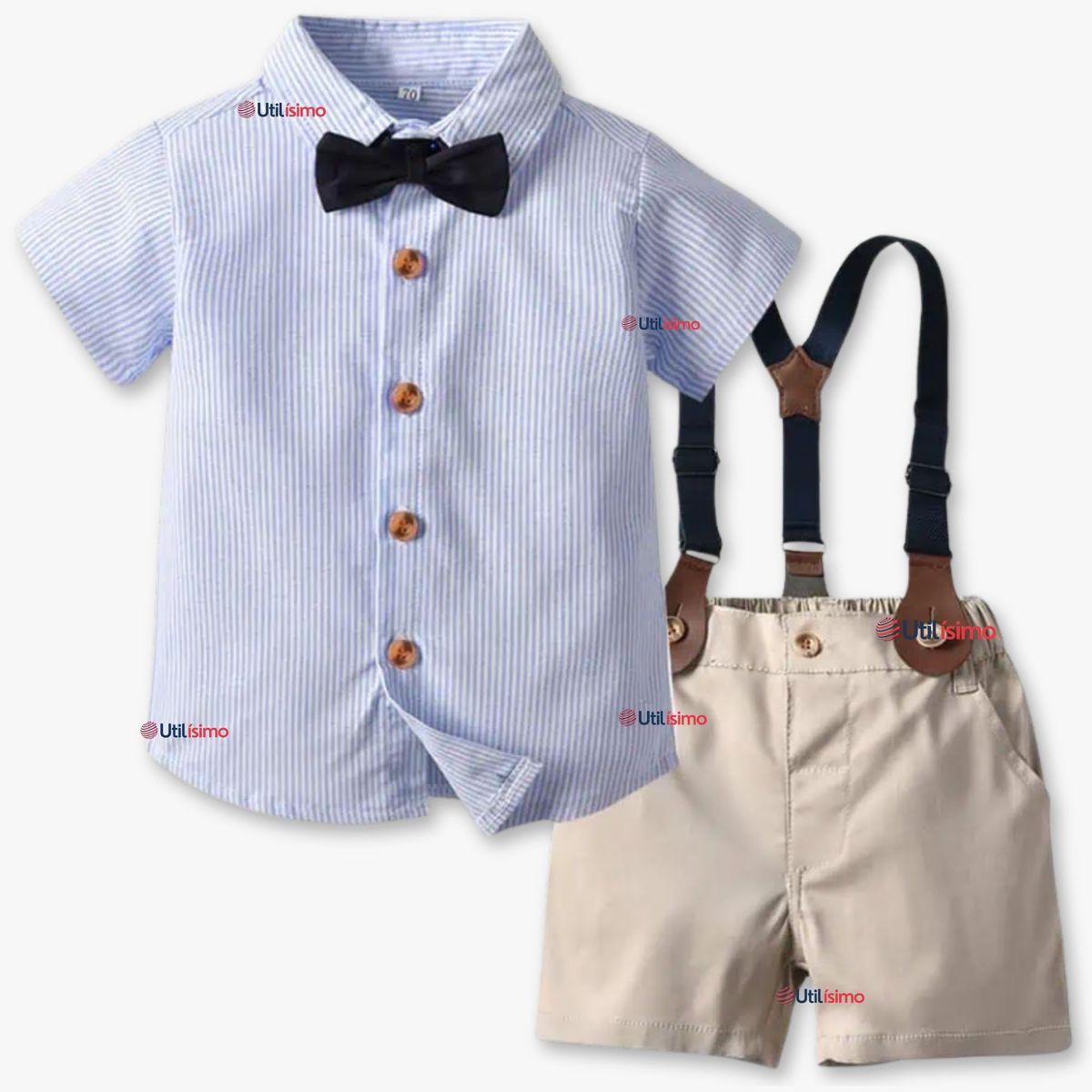 LB CHILE - Conjunto de Vestir con Tirantes Camisa Short Algodón Bebes