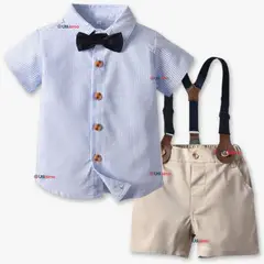 LB CHILE - Conjunto de Vestir con Tirantes Camisa Short Algodón Bebes