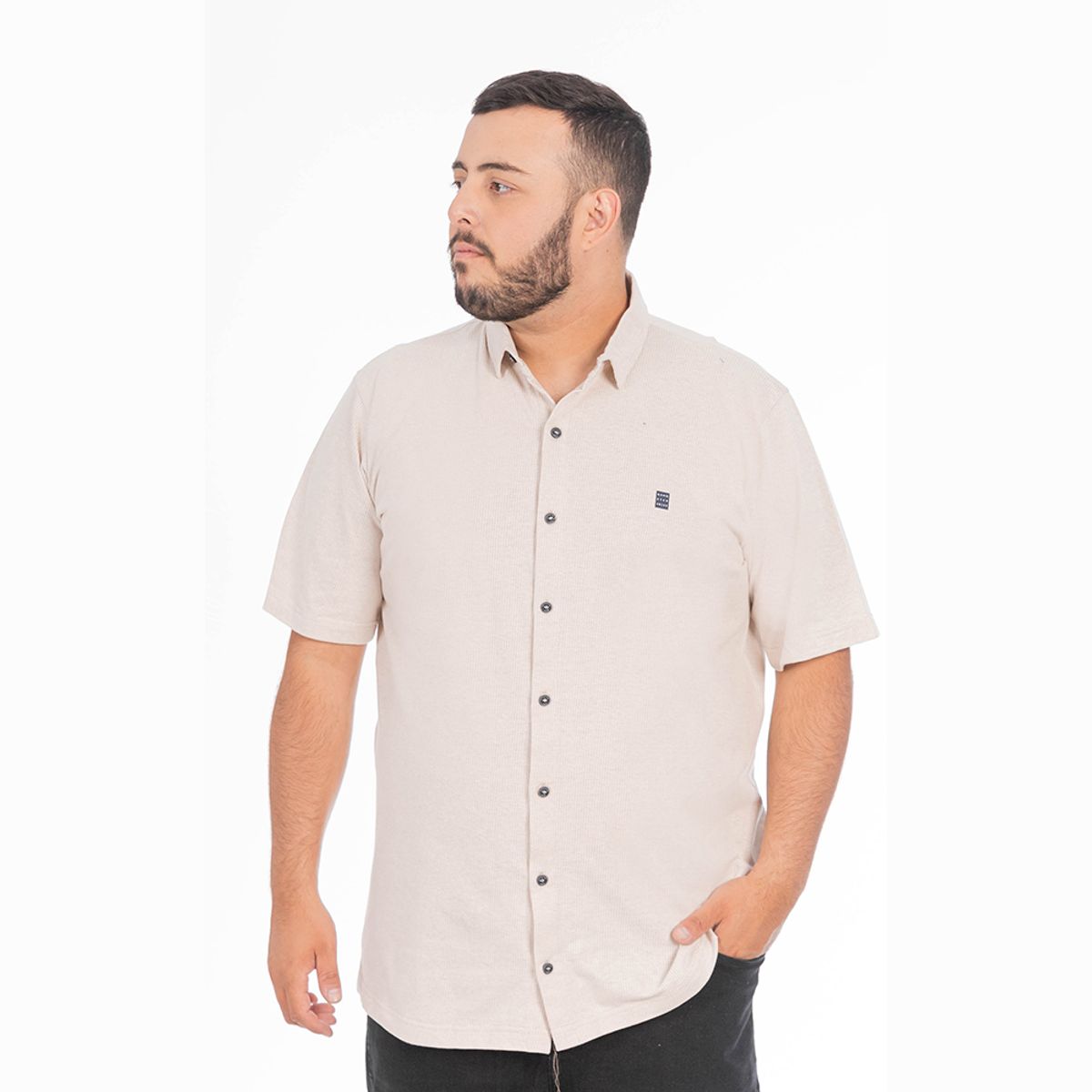 GANGSTER - Plus Camisa Camisa Textura Berri Beige Gangster