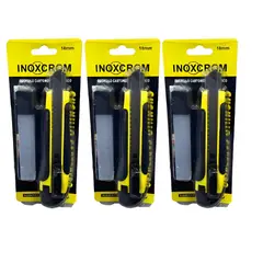 INOXCROM - Cuchillo Cartonero Exacto Cutter X3 18mm+ 5 Hojas Repuesto