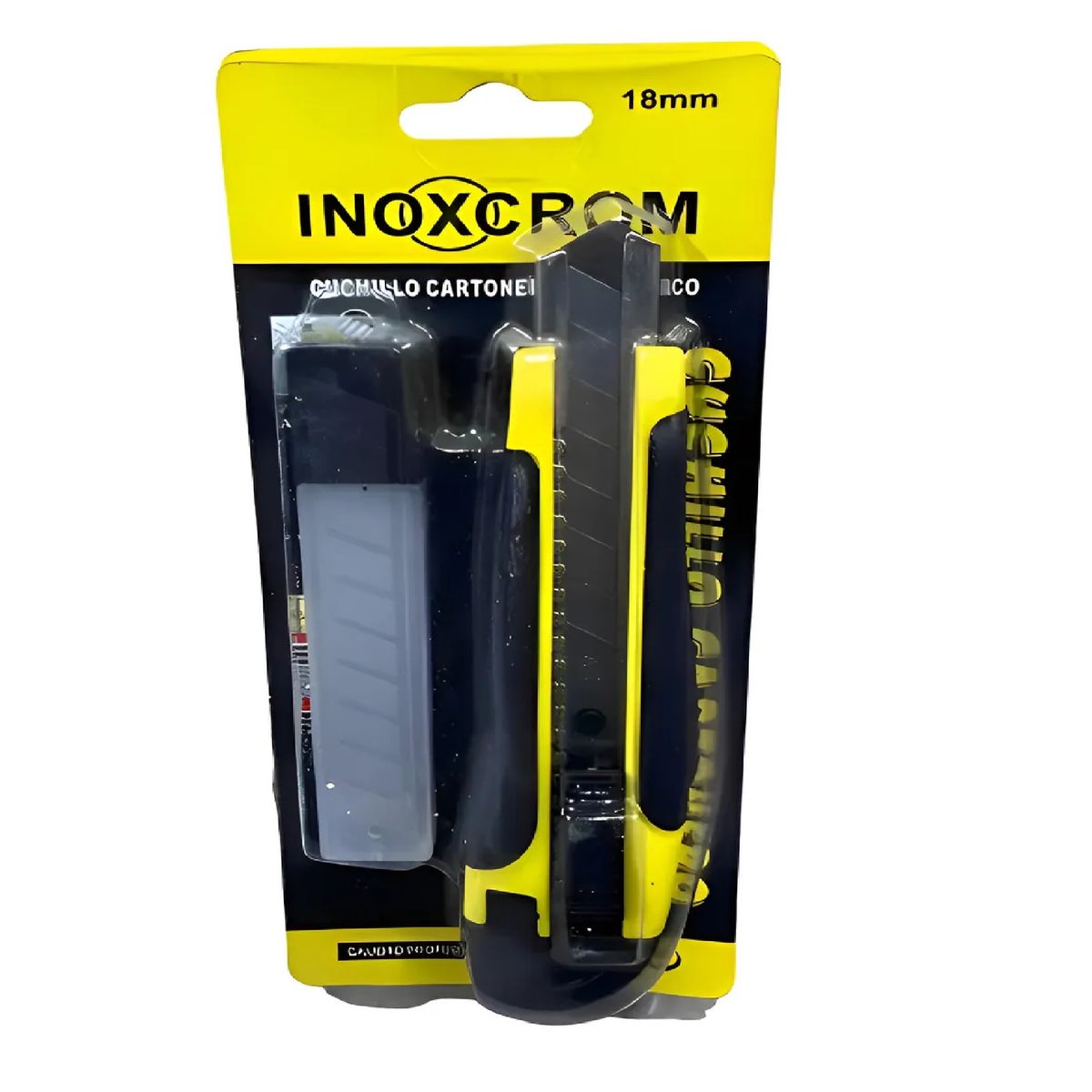 INOXCROM - Cuchillo Cartonero Exacto Cutter X3 18mm+ 5 Hojas Repuesto