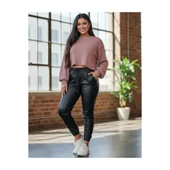MPROPIA - Jogger Pantalón Calza Ecocuero Simil Cuero Pescador Latex 00