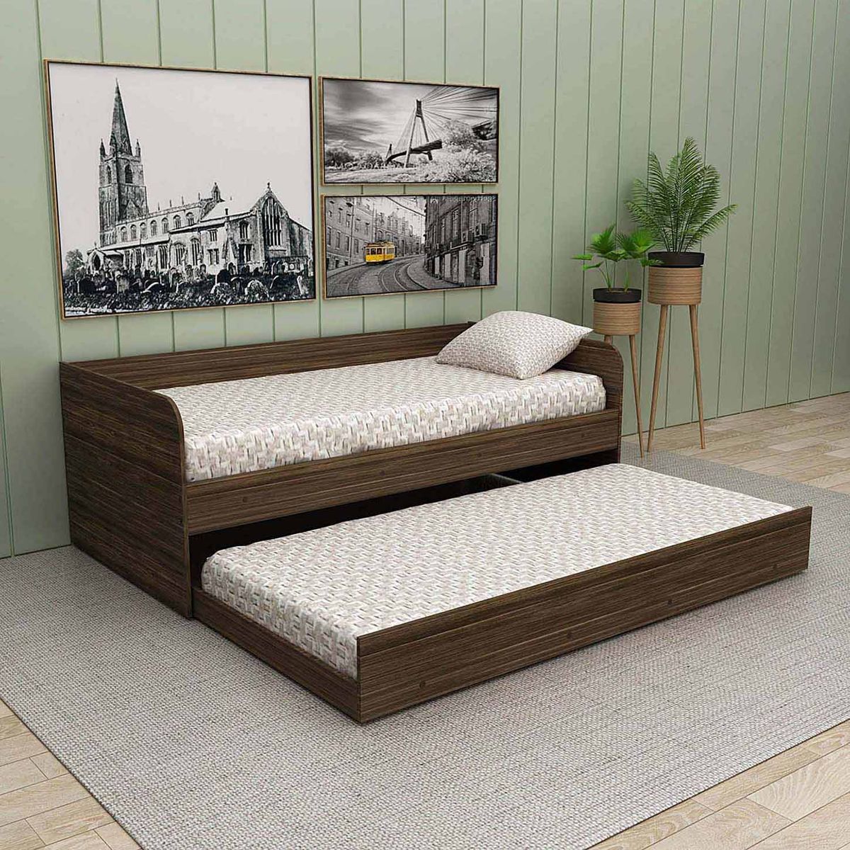 TECNOMOBILI - SOFÁ-CAMA NOGAL SIN COLCHONES CM8032