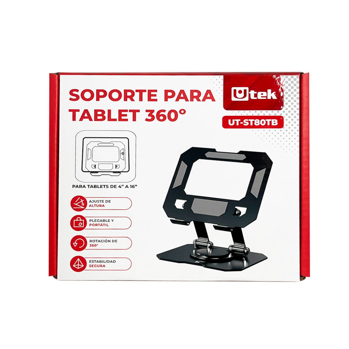 UTEK - Soporte metálico 360° para tablet Utek UT-ST80TB