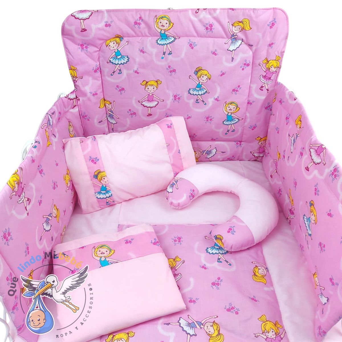 GENERICO - Set para Cuna Estándar Rosado Bailarina