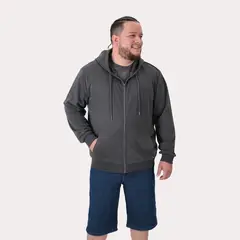 GANGSTER - Plus Poleron Fullziper Fleece Loop Gris