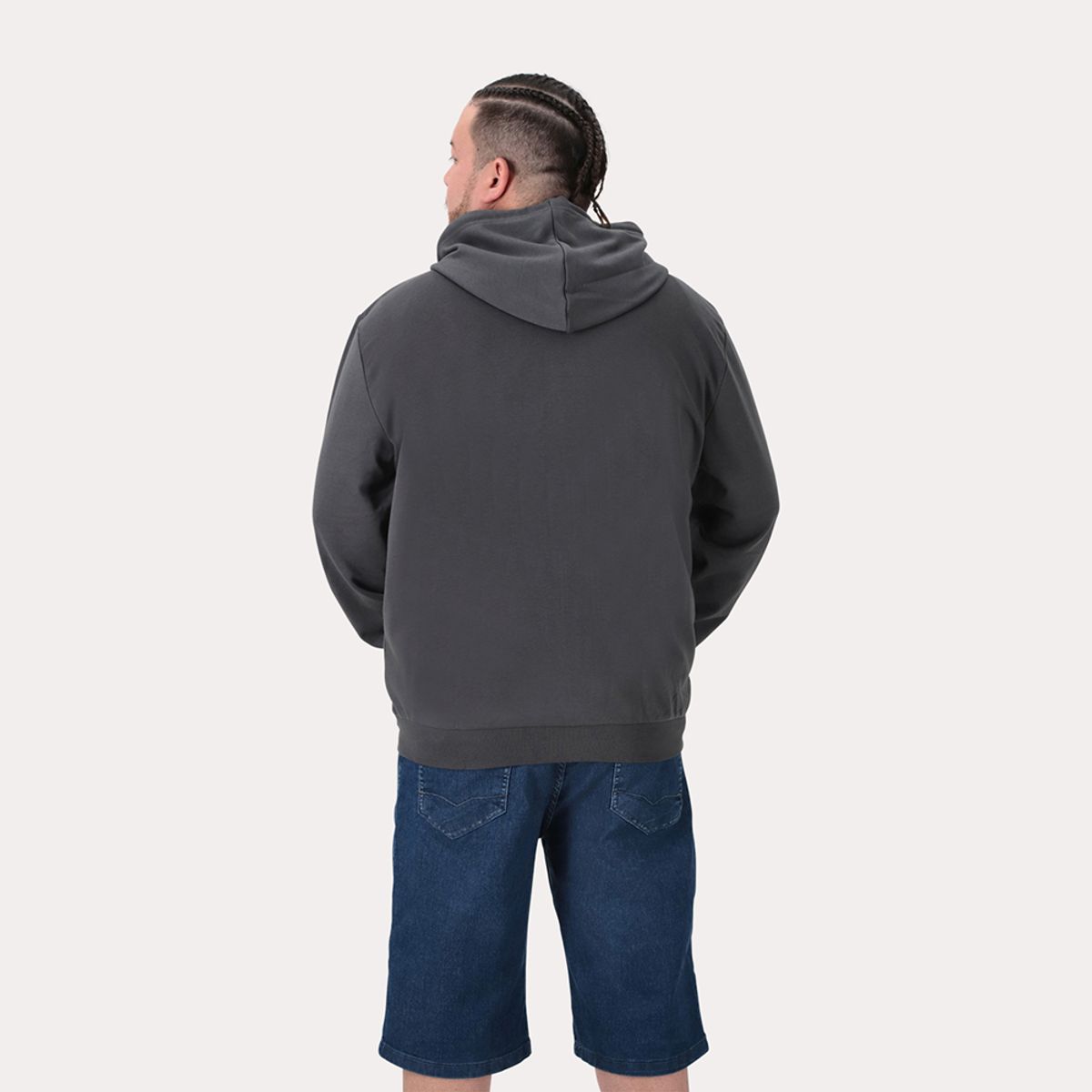GANGSTER - Plus Poleron Fullziper Fleece Loop Gris Gangster