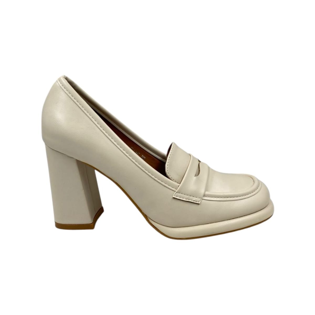 HERIEL - Mocasín Beige Taco Mujer