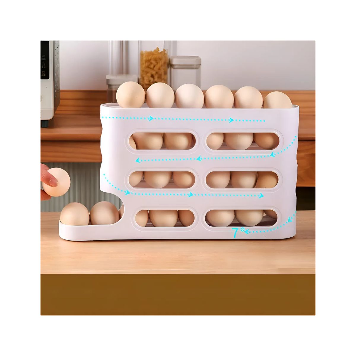 GENERICO - Organizador De Huevos Dispensador De Huevos Porta Huevos 26pcs