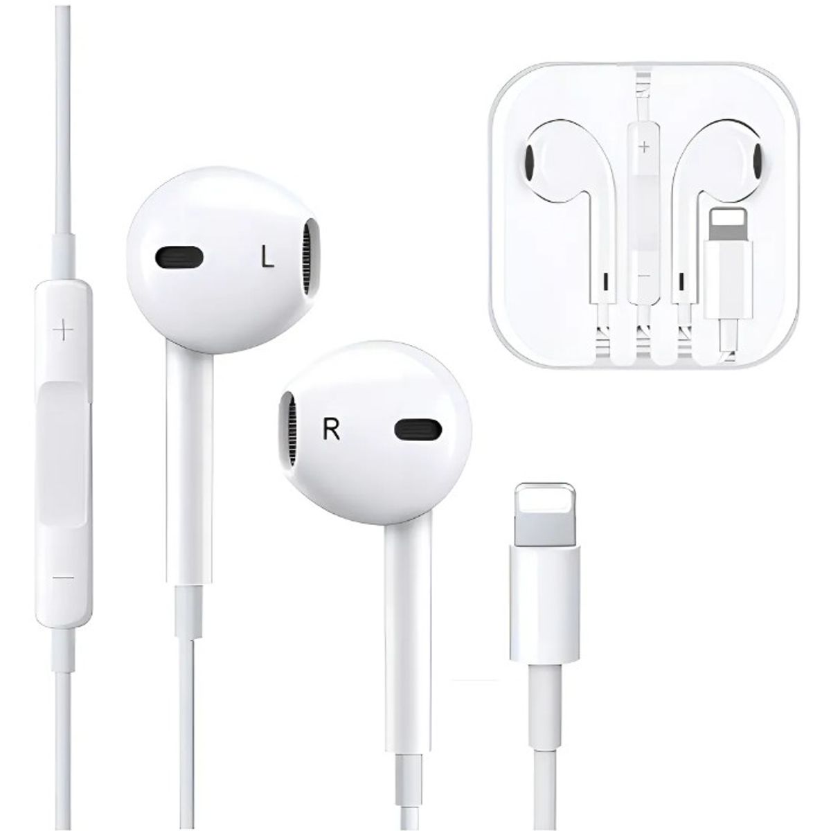 GENERICO - Auriculares Para iPhone 7 8 X 11 Lightning Premium 95db