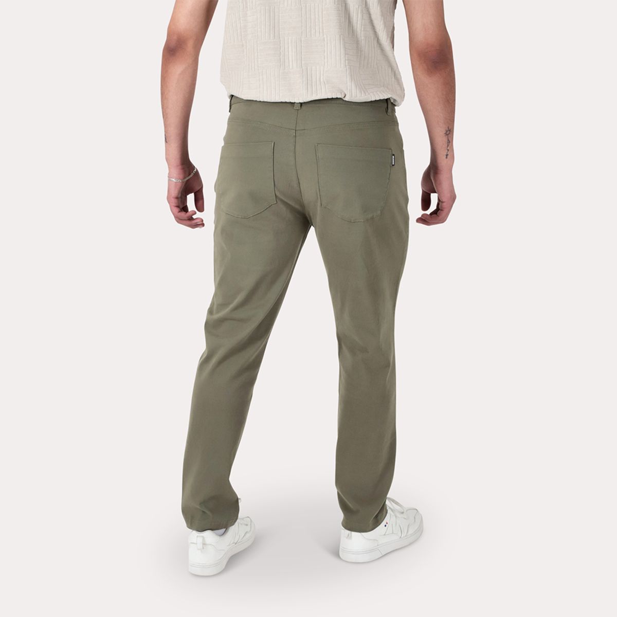 GANGSTER - Plus Pantalon Canvas Liso Keele Verde Militar Gangster
