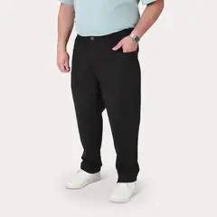 GANGSTER - Plus Pantalon Canvas Liso Castle Negro