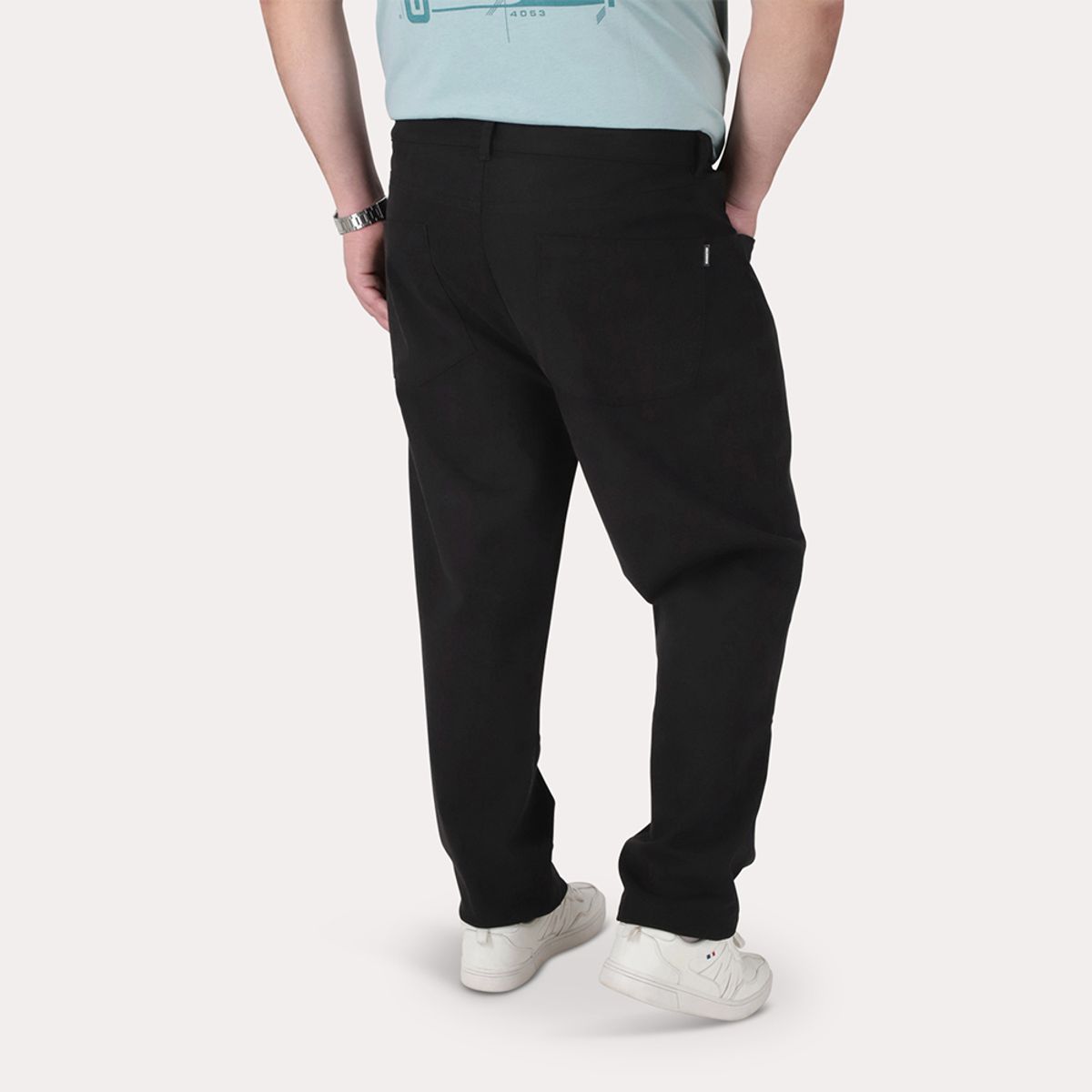 GANGSTER - Plus Pantalon Canvas Liso Castle Negro Gangster