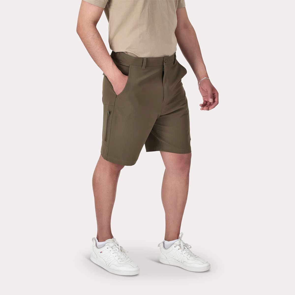 GANGSTER - Bermuda Elasticado Clark Verde Oliva Gangster