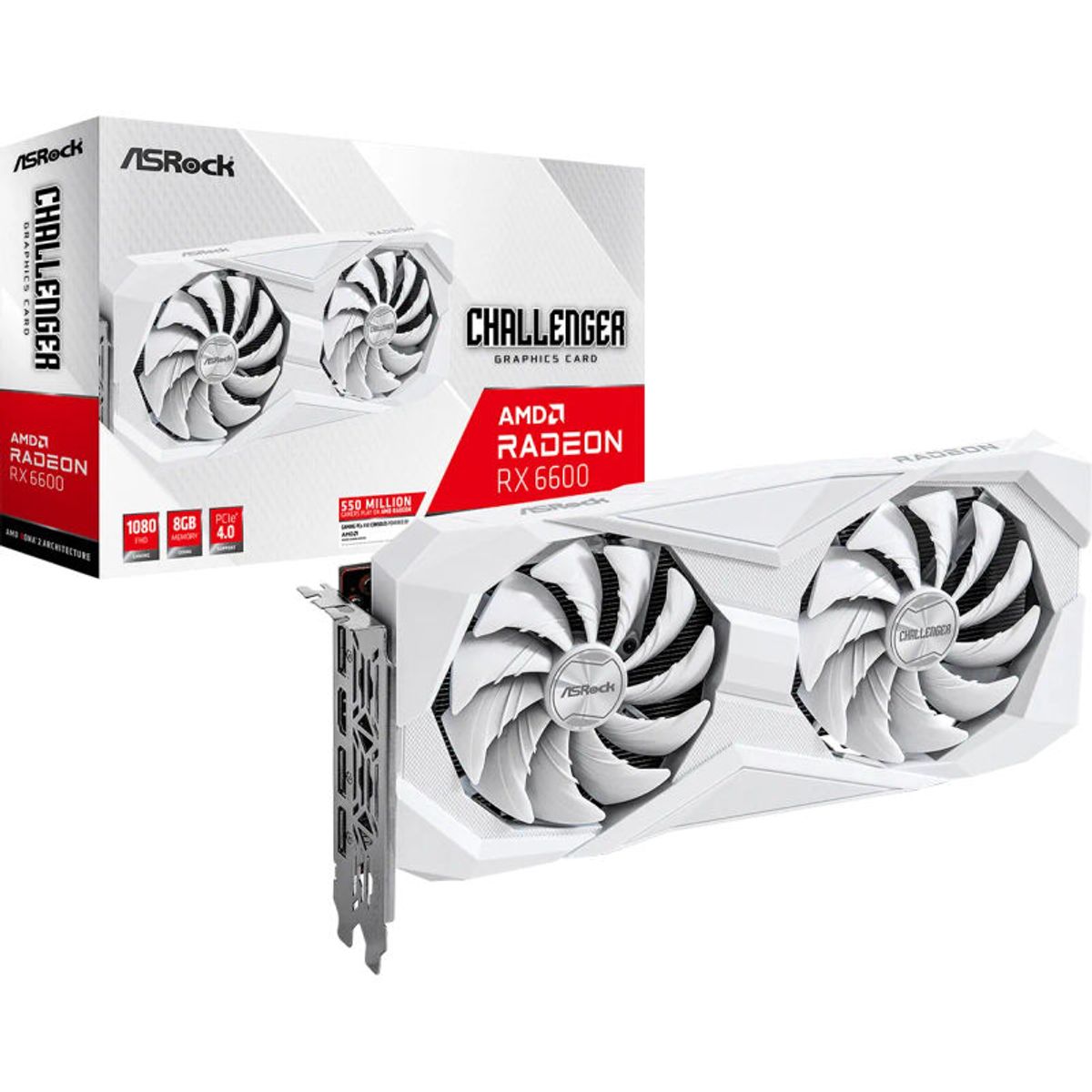 ASROCK - ASRock RADEON RX6600 WHITE CHALLENGER D 8G DUAL FAN
