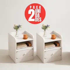 CASA BELLA - PACK 2 VELADOR MESITA 3 NIVELES 1 CAJON TIENDA EL GARAGE ZT1