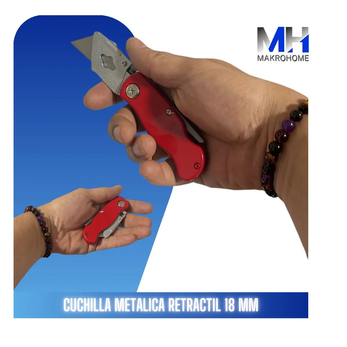INOXCROM - Cuchillo Retractil Metalico Inoxcrom Profesional X3+15 Hojas