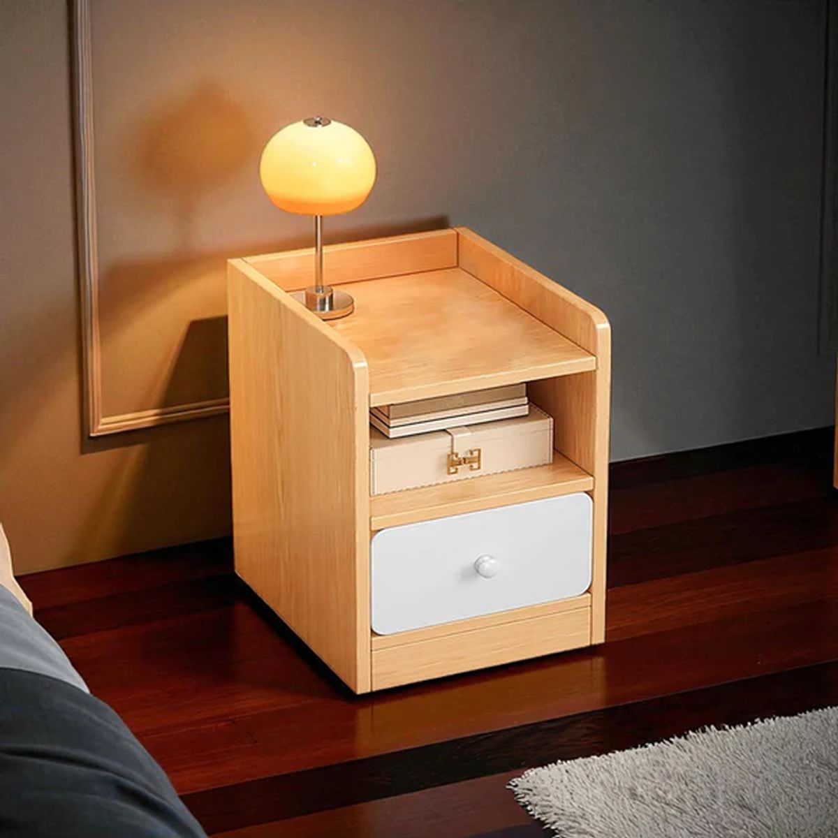 CASA BELLA - Pack 2 veladores de madera con cajón
