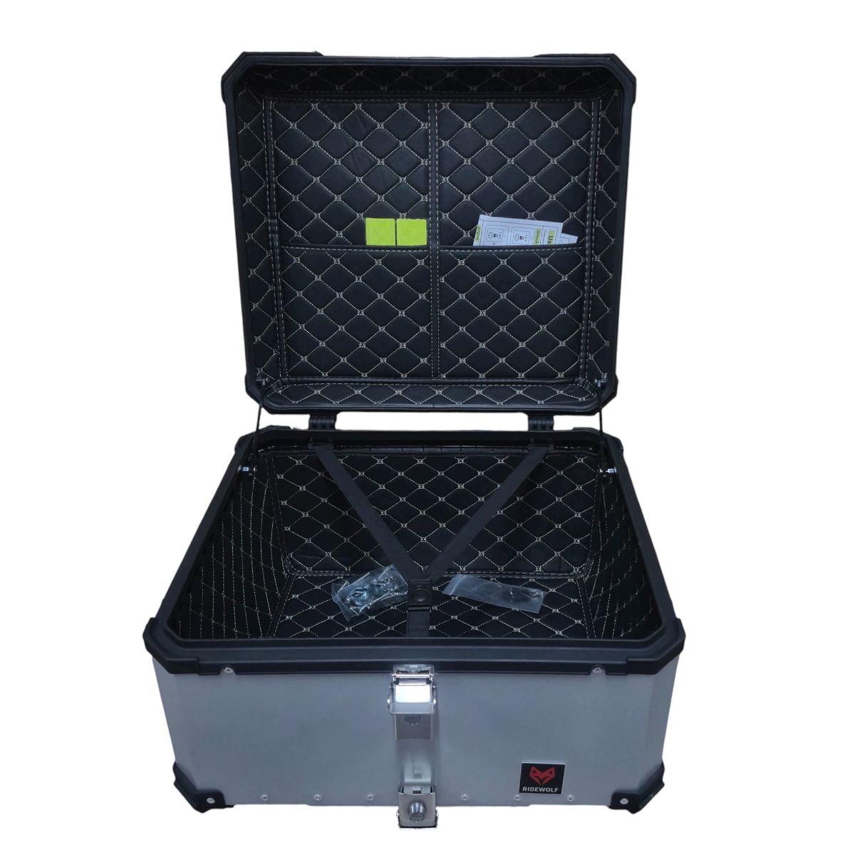 GENERICO - RIDEWOLF 0712-100 Maleta Top Case 100L Plata para Moto