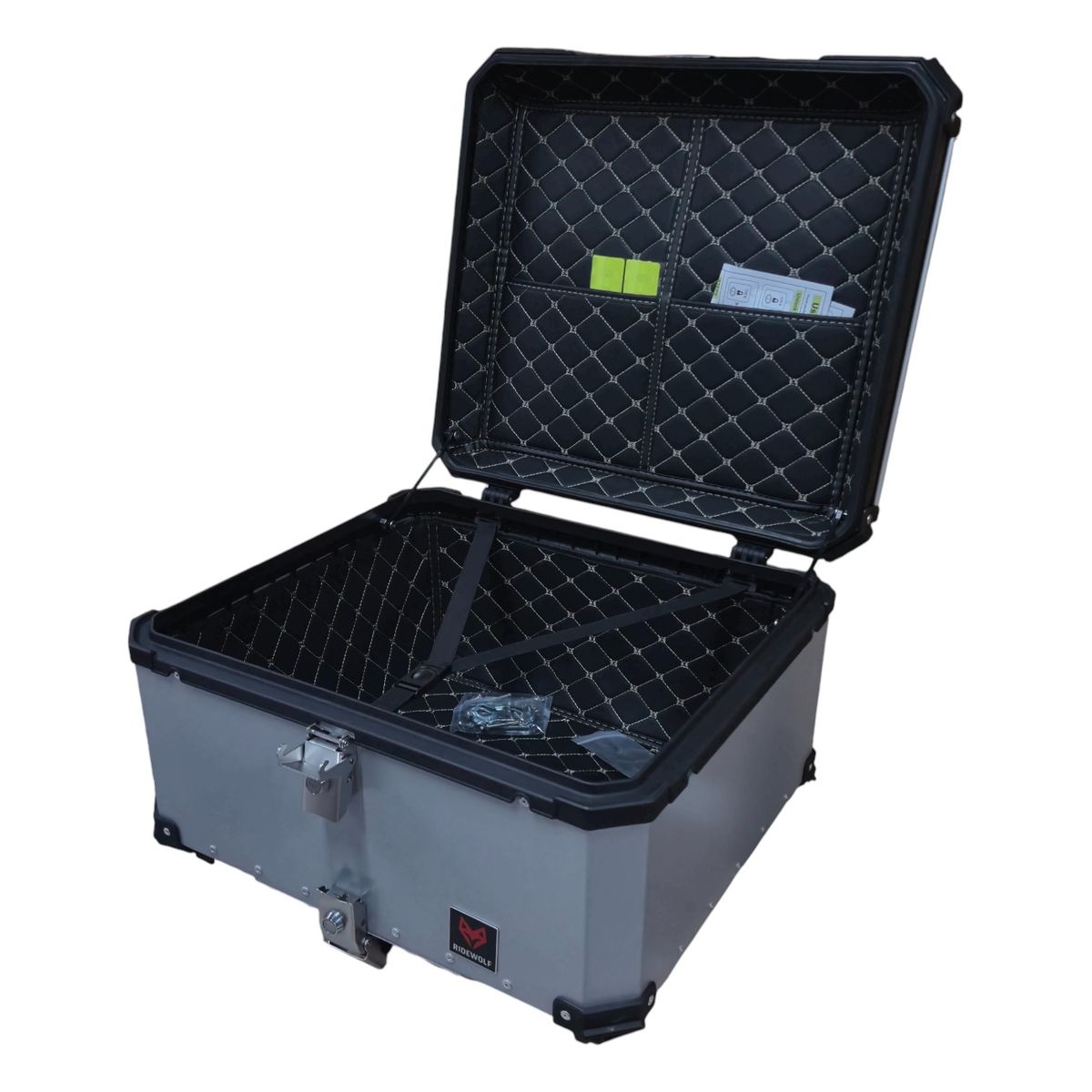 GENERICO - RIDEWOLF 0712-100 Maleta Top Case 100L Plata para Moto
