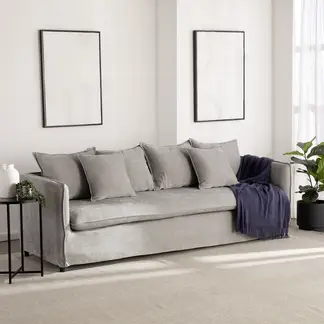 VYS SPA - Sofá 4 cuerpos Amélie grey + funda desmontable