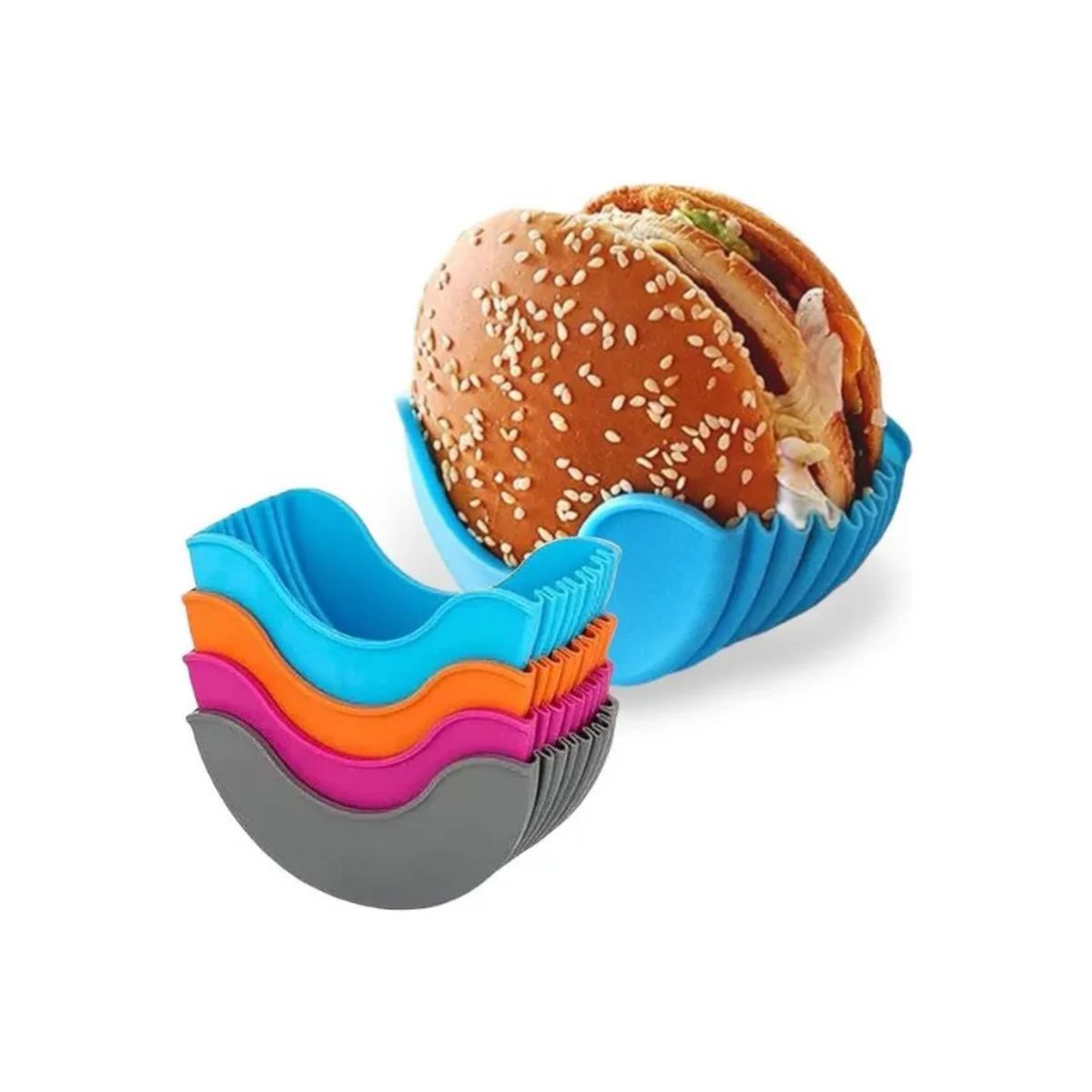 GENERICO - Soporte Silicona Molde Hamburguesas Donas Sándwich Sin Bpa