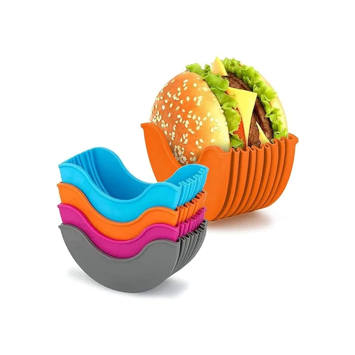 GENERICO - Soporte Silicona Molde Hamburguesas Donas Sándwich Sin Bpa