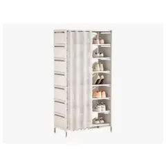 GENERICO - Zapatera Organizador De Zapatos 8 Niveles - Con Cortina BLANCO