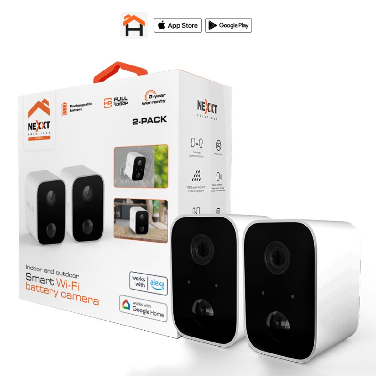 NEXXT SOLUTIONS - Cámara Nexxt Smart WiFi Battery Indoor Outdoor FHD IP65