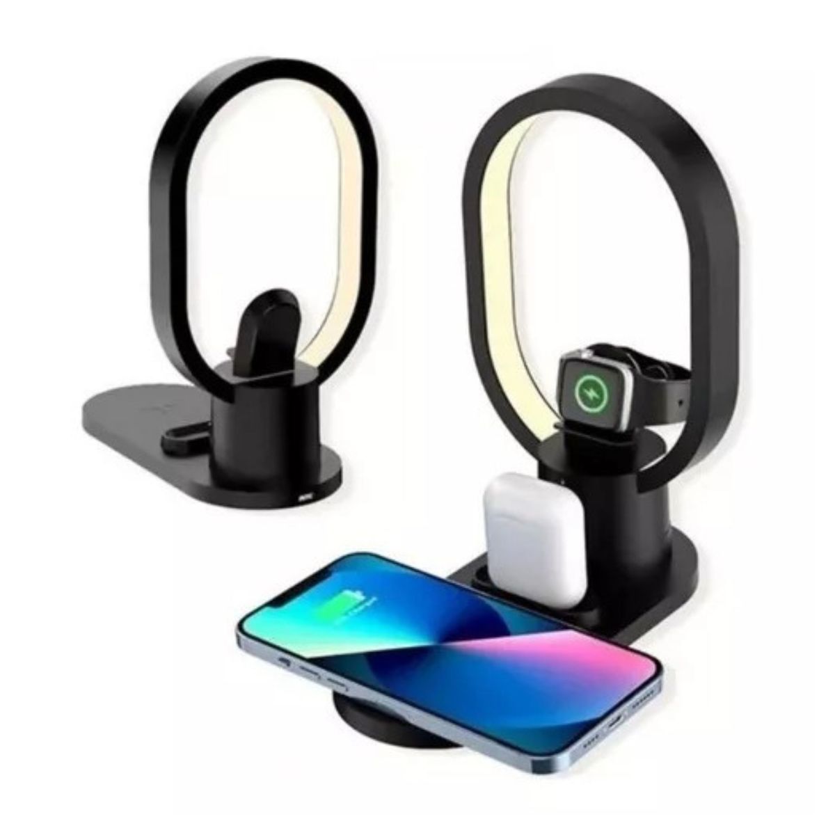 GENERICO - Base de Carga Rápida 15W Inalámbrica 4 en 1