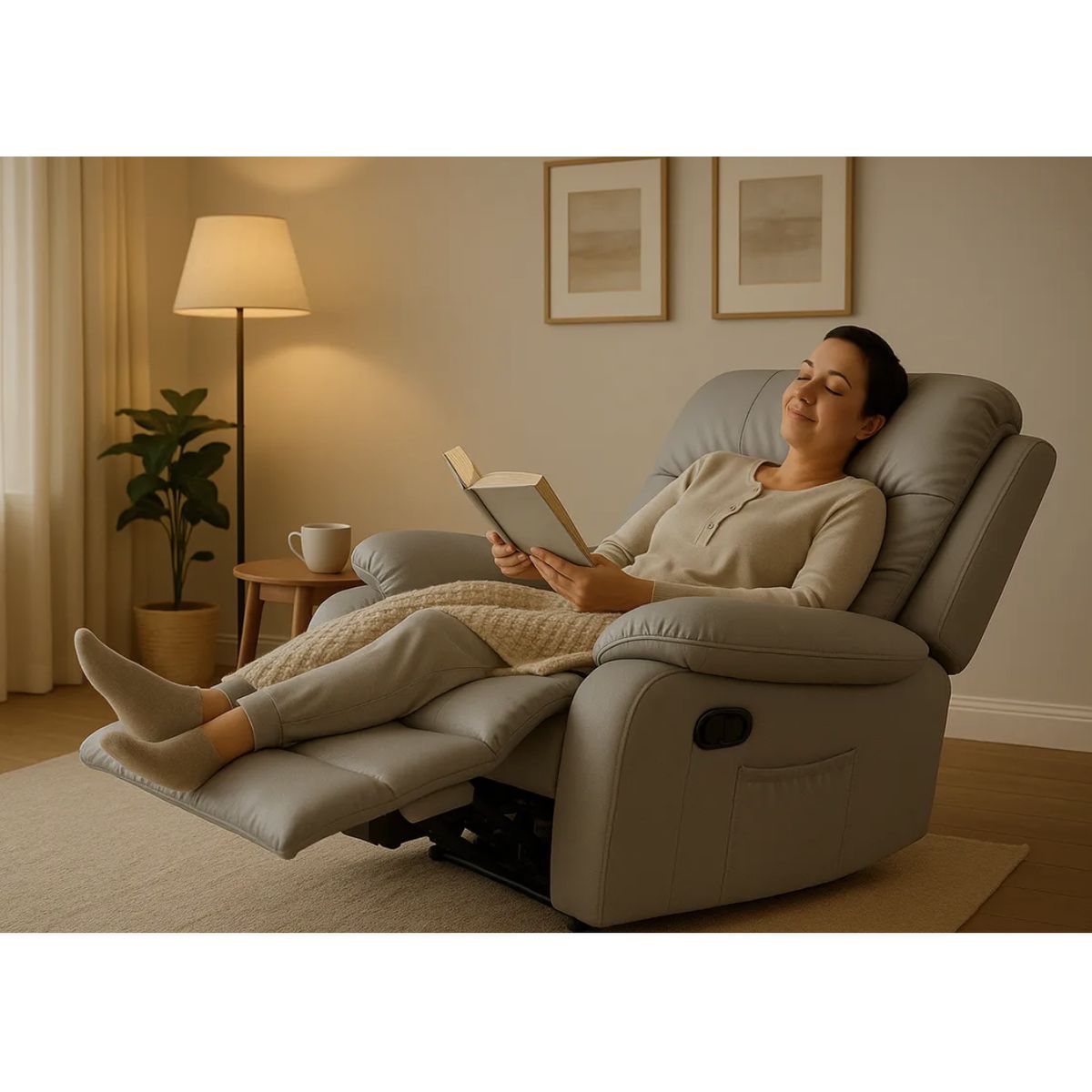 HOMER OUTDOOR - berger comodo sillon reclinable masaje y calefacción hecho en cuero pu