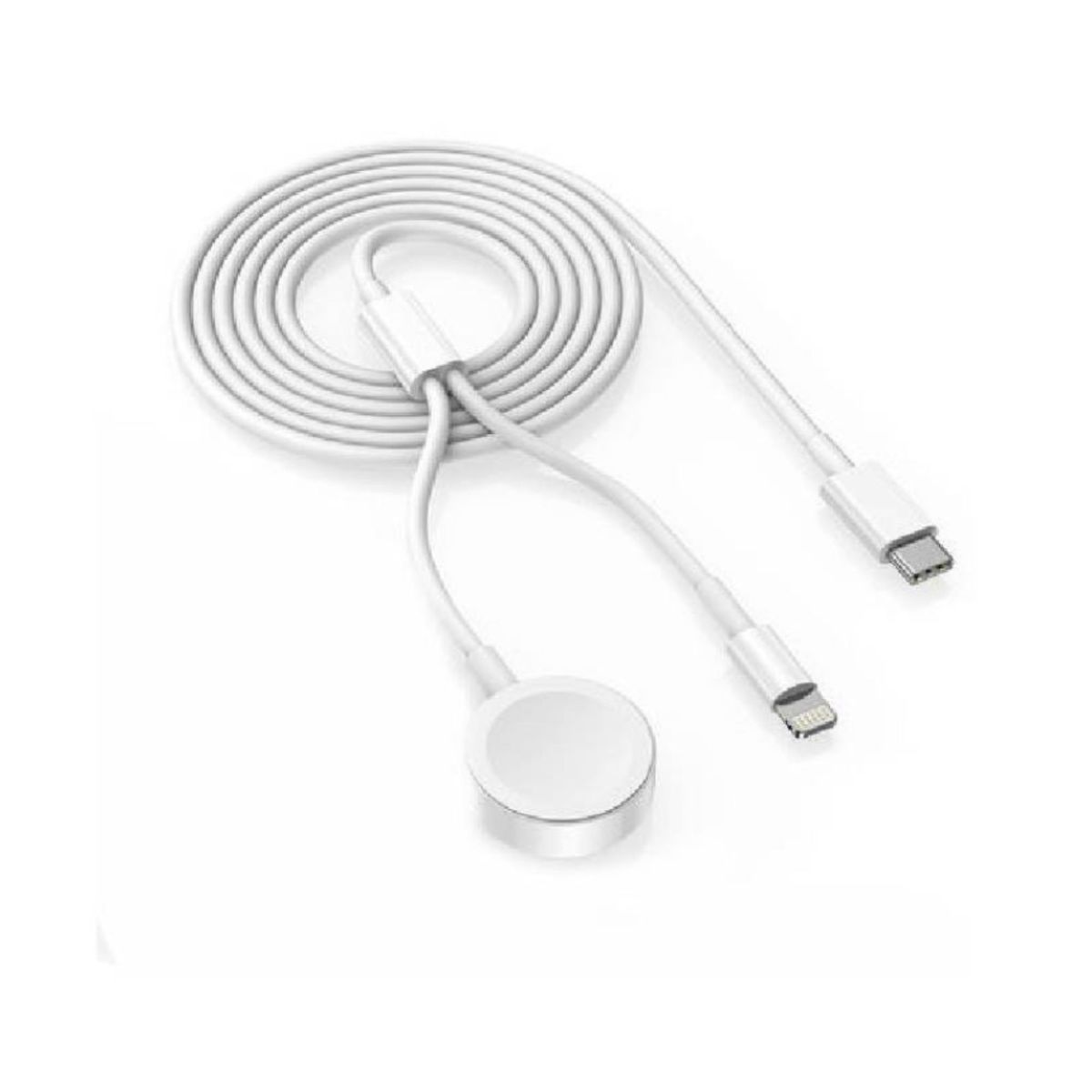 GENERICO - Cable 2 en 1 Cable cargador inalámbrico para Reloj  IWatch Iphone