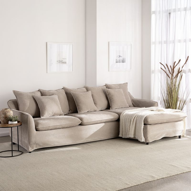 VYS SPA - Seccional Siena beige con chaise reversible