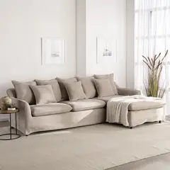 VYS SPA - Seccional Siena beige con chaise reversible