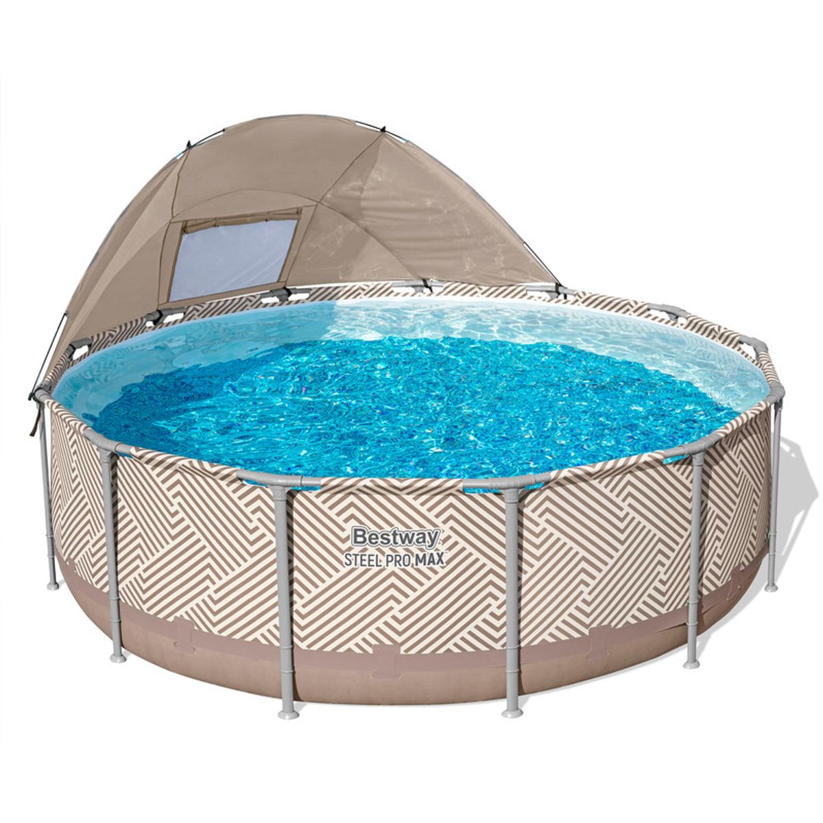 BESTWAY - Piscina estructural redonda 3.96x107 cm con parasol Bestway