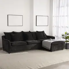 VYS SPA - Seccional Siena black con chaise reversible y funda desmontable