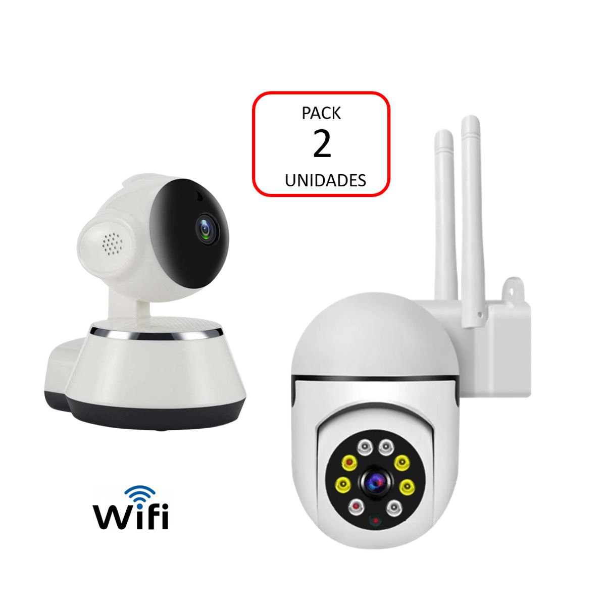 VIPA - Cámara Seguridad Interior/Exterior IP WIFI Full HD Robótica Pack 2 unidades