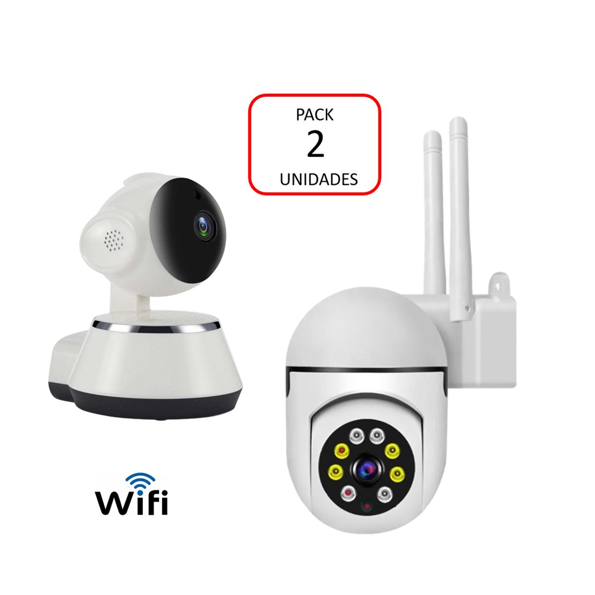 VIPA - Cámara Seguridad Interior/Exterior IP WIFI Full HD Robótica Pack 2 unidades