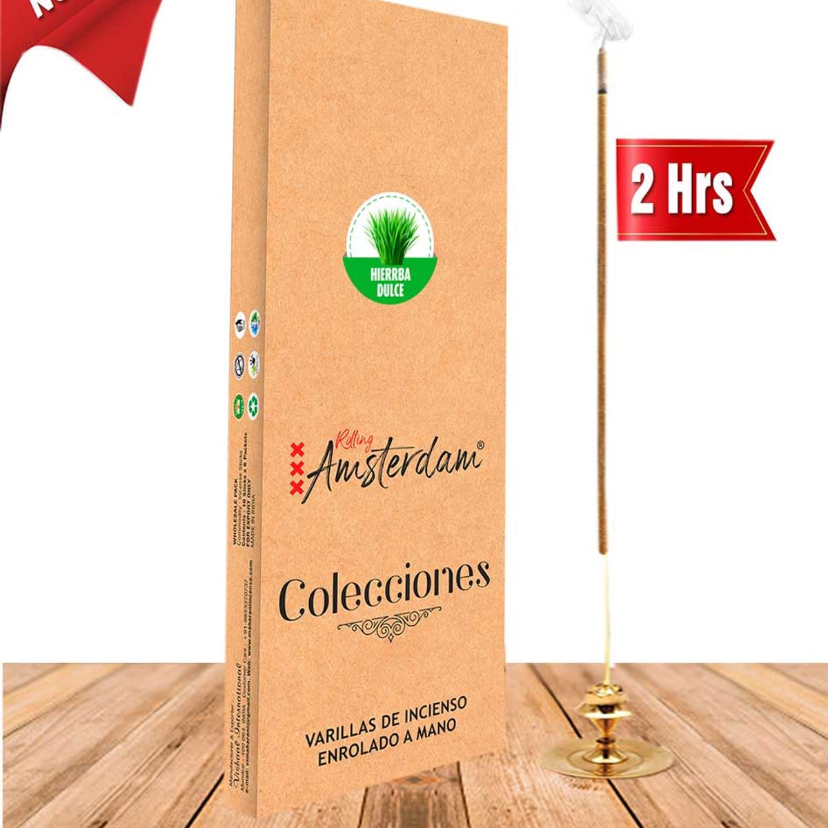 GENERICO - Incienso Jardin Rolling Amsterdam 41 Cm Hierba Dulce