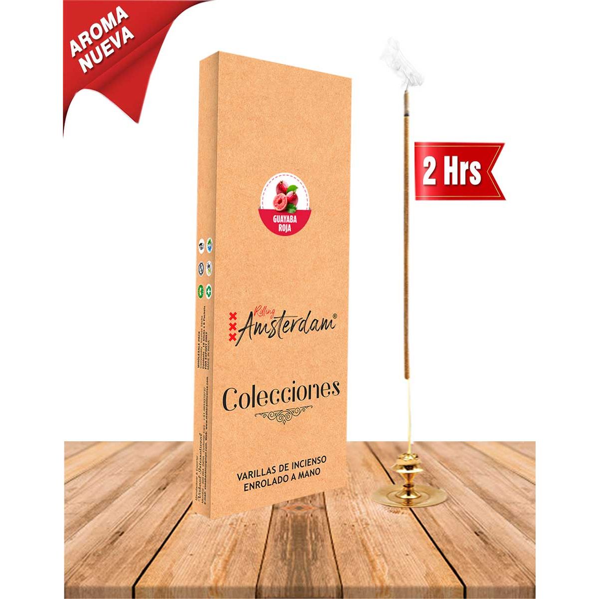 GENERICO - Incienso Jardin Rolling Amsterdam 41 Cm Guayaba Roja